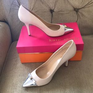 Kate Spade Paloma natural/silver heels size 9M
